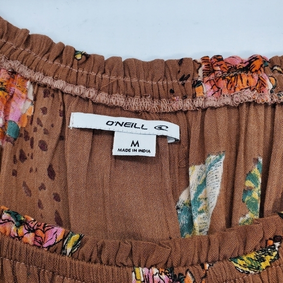 O'Neill Woven Floral Front Wrap Tie Belt Midi Dress - Picture 4 of 6